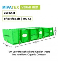 Mipatex HDPE Organic Vermi Compost Maker Bed 250 GSM 6ft x 4ft x 2ft (Green)